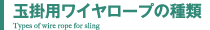 玉掛用ワイヤロープの種類